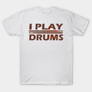 I Play Drums - Brick wall with grapffiti T-Shirt